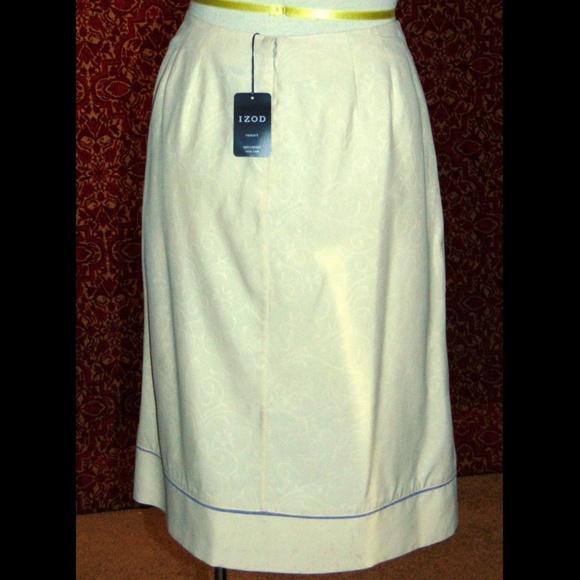 NEW IZOD pale yellow silk A-line skirt 10⤵️📧 - Picture 6 of 7